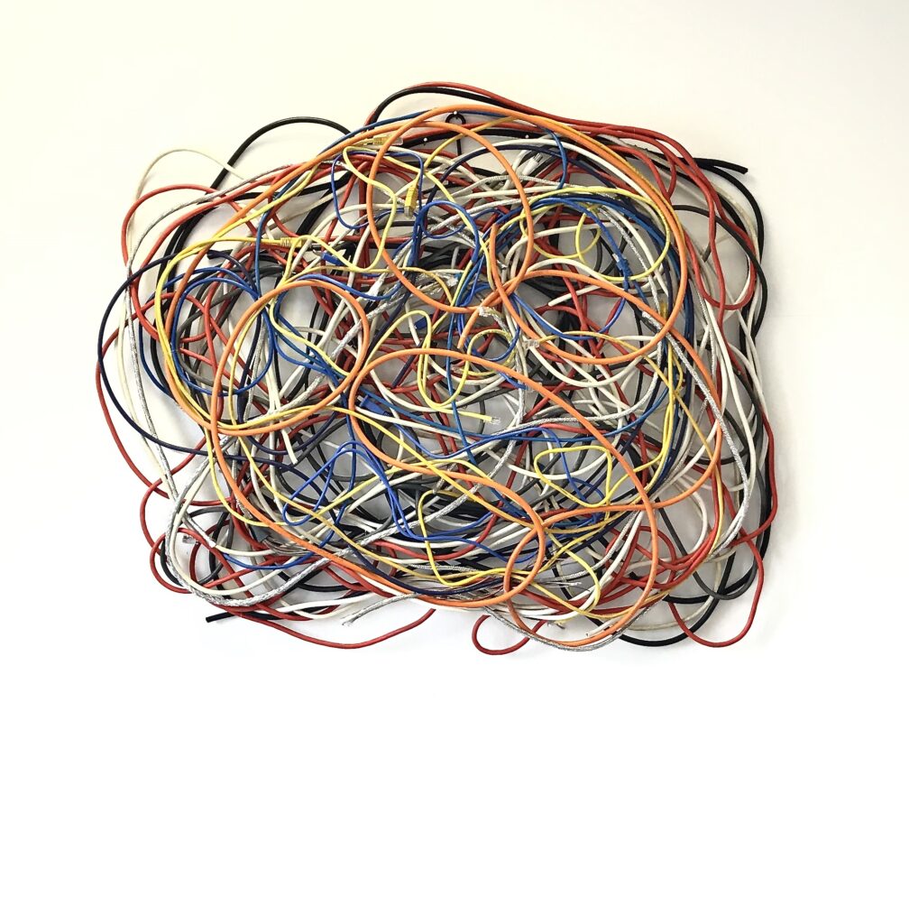 Tribute to J. Pollock - 2020 - Cables, Iron - 90x100x08 cm